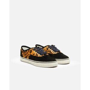 Re/Done 70s Low Top Skate Sneakers in Leopard Calf Hair New with box dust bag